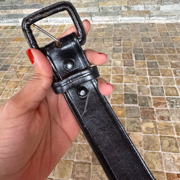 Men’s leather black belt - Picture 2 of 6